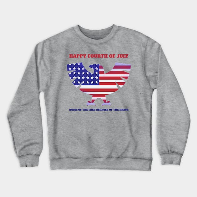 Happy Fourth of July Home of the Free because of the Brave Crewneck Sweatshirt by TeesByOlivia